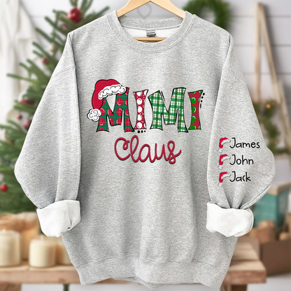 Merry Christmas Mimi, Grandma Claus Christmas and Grandkids Sweatshirt