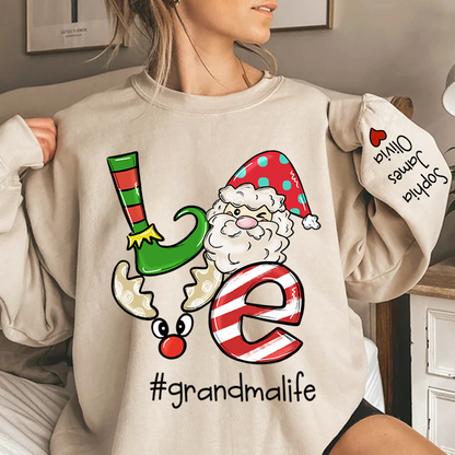 Personalized Love grandmalife Merry Christmas and Grandkids Sweatshirt