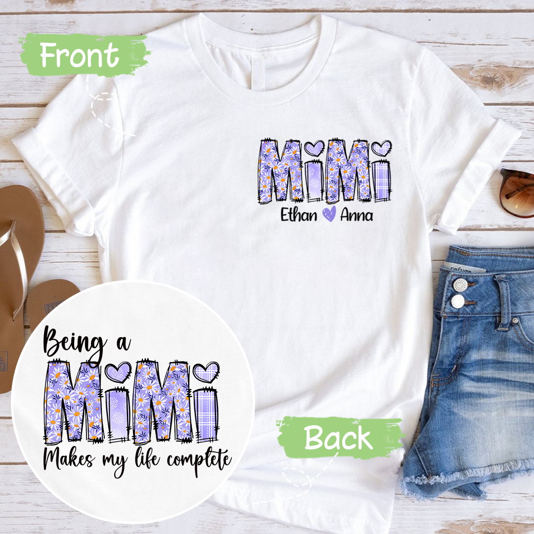 Custom Mimi Daisy Flower With Kids TH T-Shirt