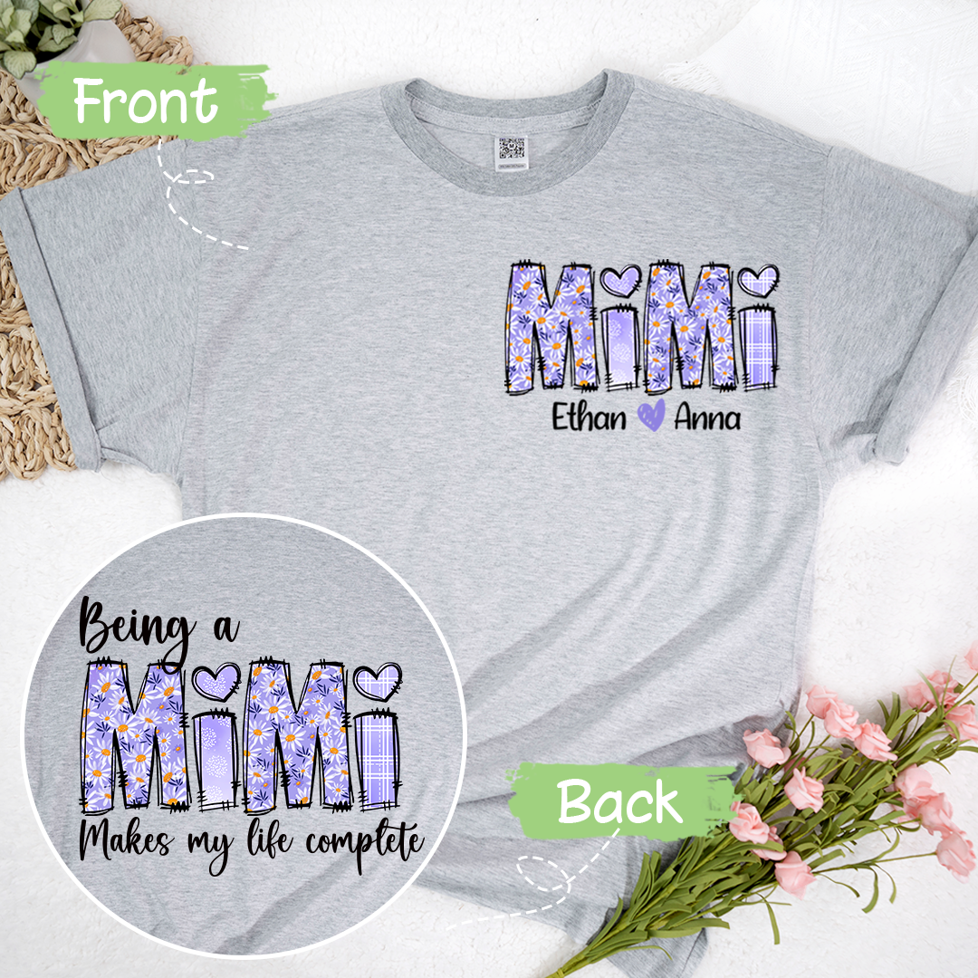 Custom Mimi Daisy Flower With Kids TH T-Shirt