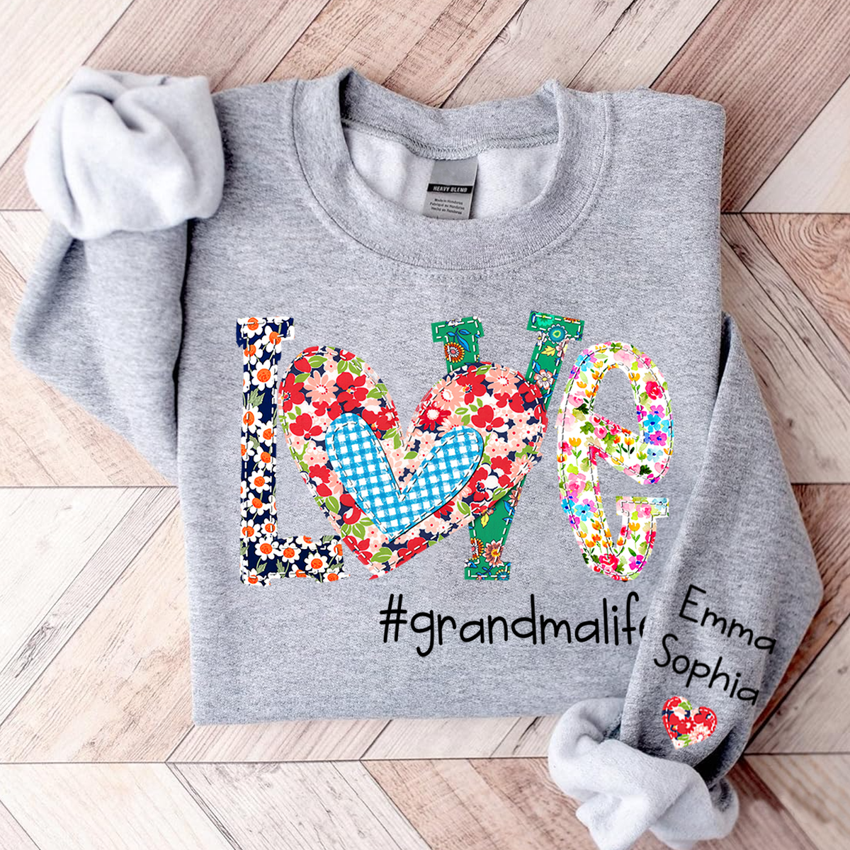 Love Grandma Life Floral Color And Kids Sweatshirt