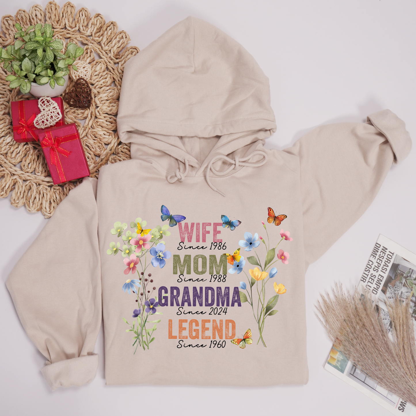 Personalized Wife Mom Grandma Legend Shirt – Custom Years Floral Butterfly Design Gift for Her