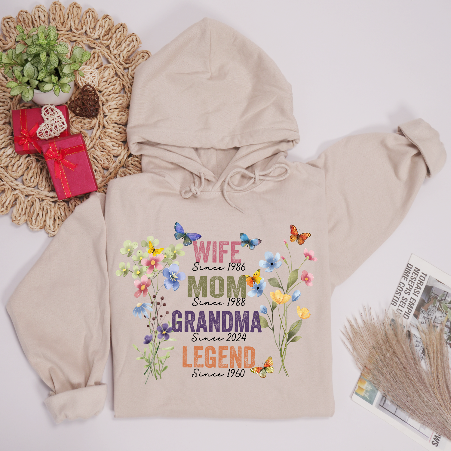 Personalized Wife Mom Grandma Legend Shirt – Custom Years Floral Butterfly Design Gift for Her