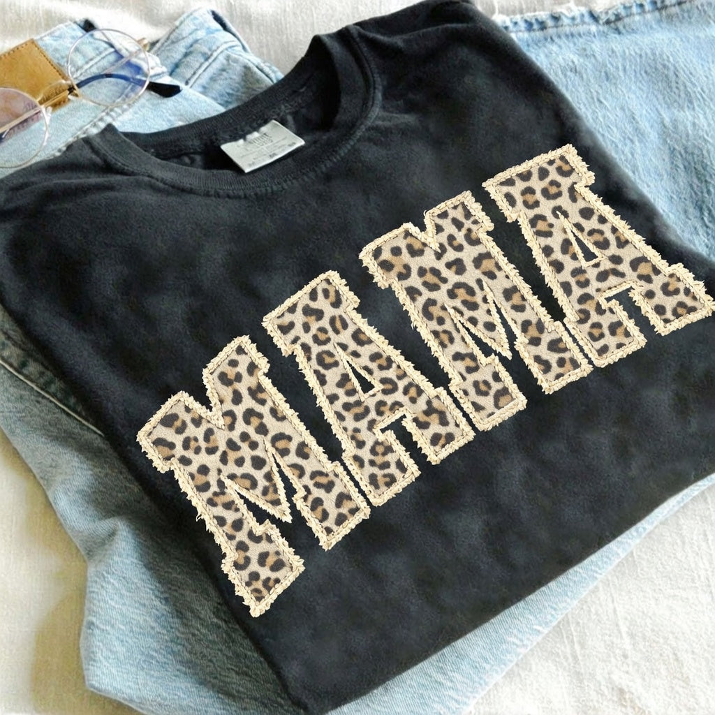 Personalized Gigi Shirt Leopard Print Patchwork Letter Design Custom Grandma Nana Mimi Name Tee Trendy Animal Pattern Family Outfit Gift for Women