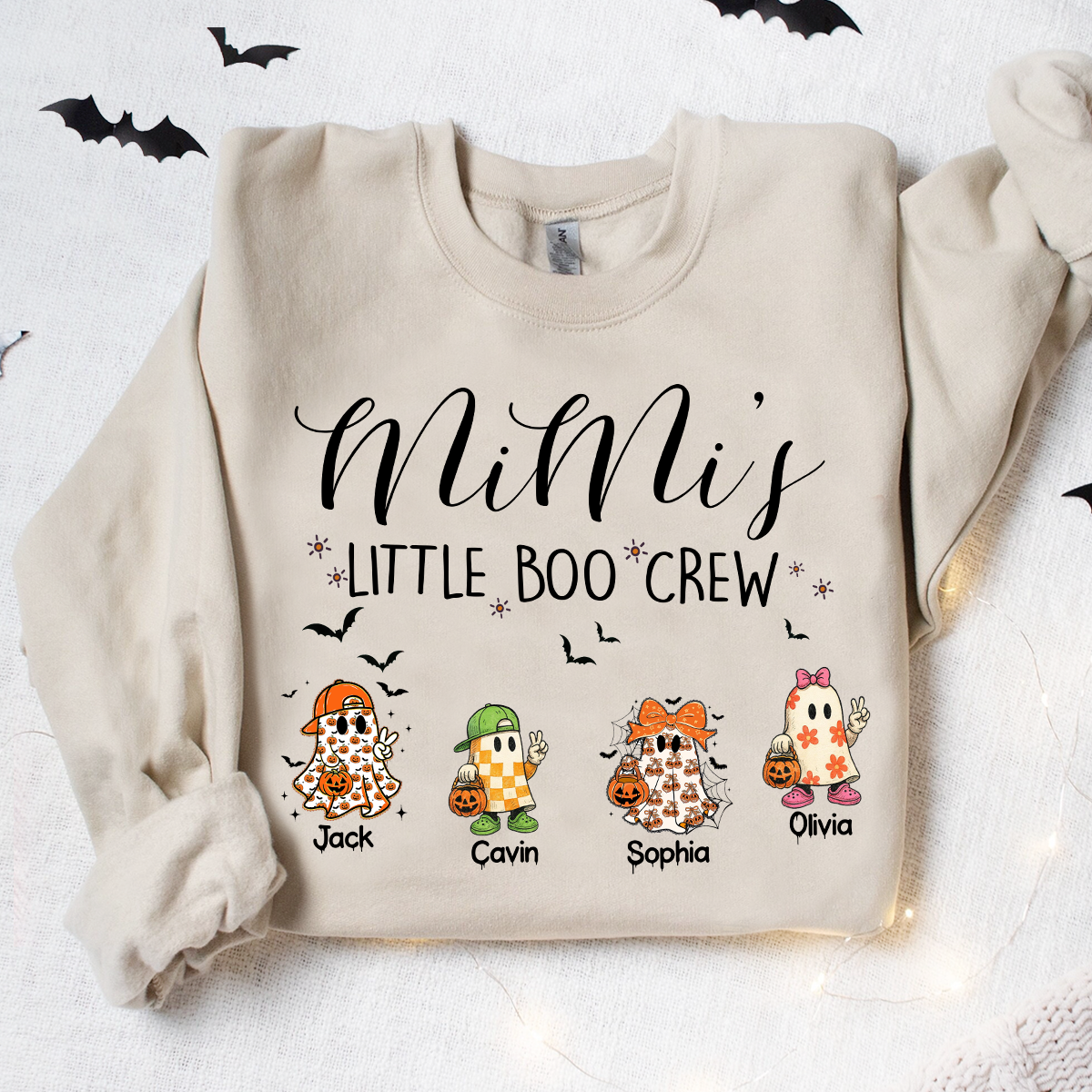 Comfort Colors® Custom Halloween Grandma Shirt, Grandma Boo Crew Ghost Boy Girl Shirt, Grandma's Bootiful Crew Shirt