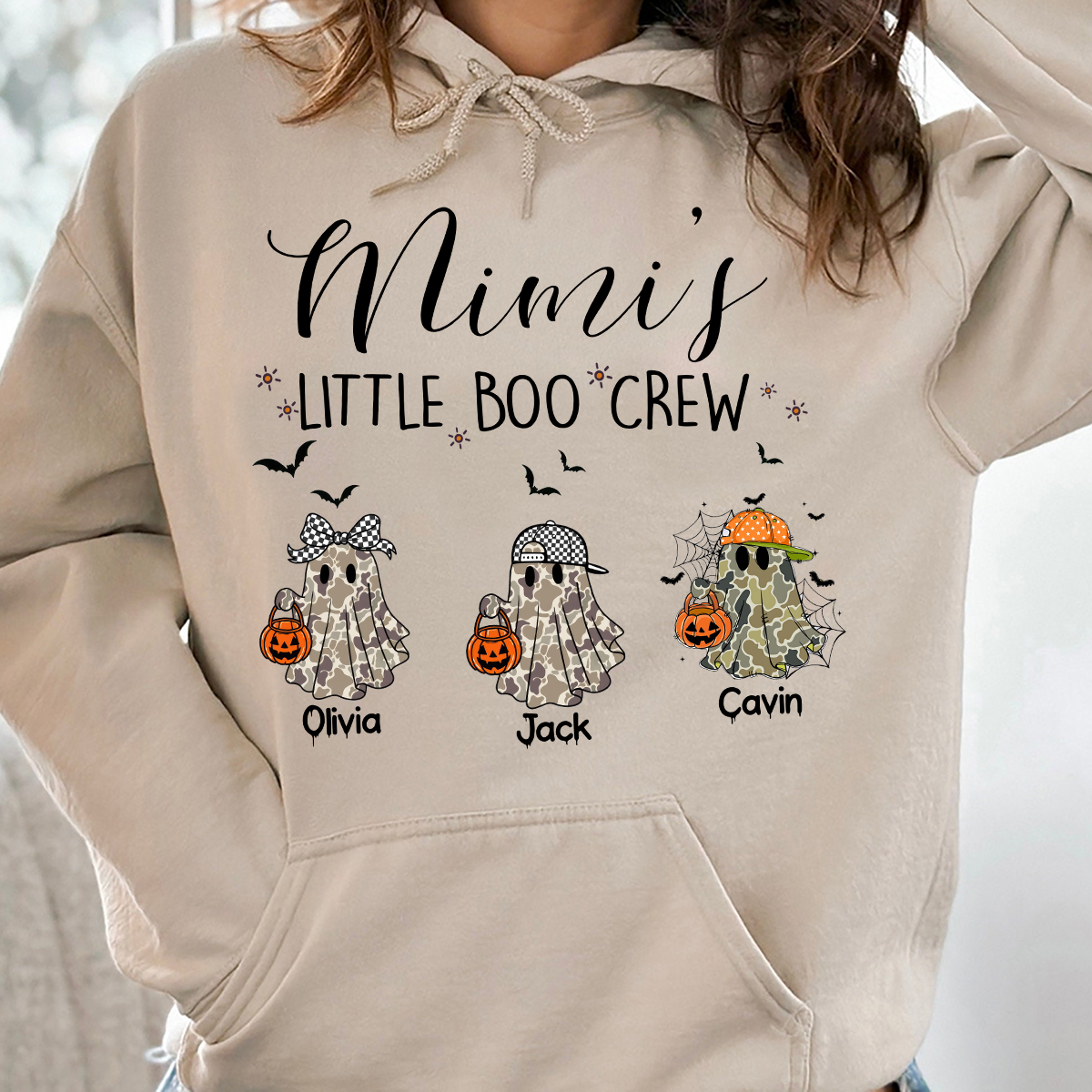 Comfort Colors® Custom Halloween Grandma Shirt, Grandma Boo Crew Ghost Boy Girl Shirt, Grandma's Bootiful Crew Shirt