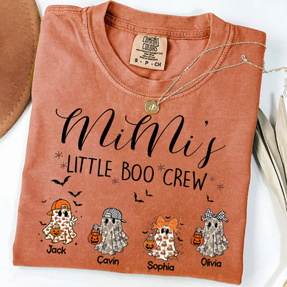 Comfort Colors® Custom Halloween Grandma Shirt, Grandma Boo Crew Ghost Boy Girl Shirt, Grandma's Bootiful Crew Shirt