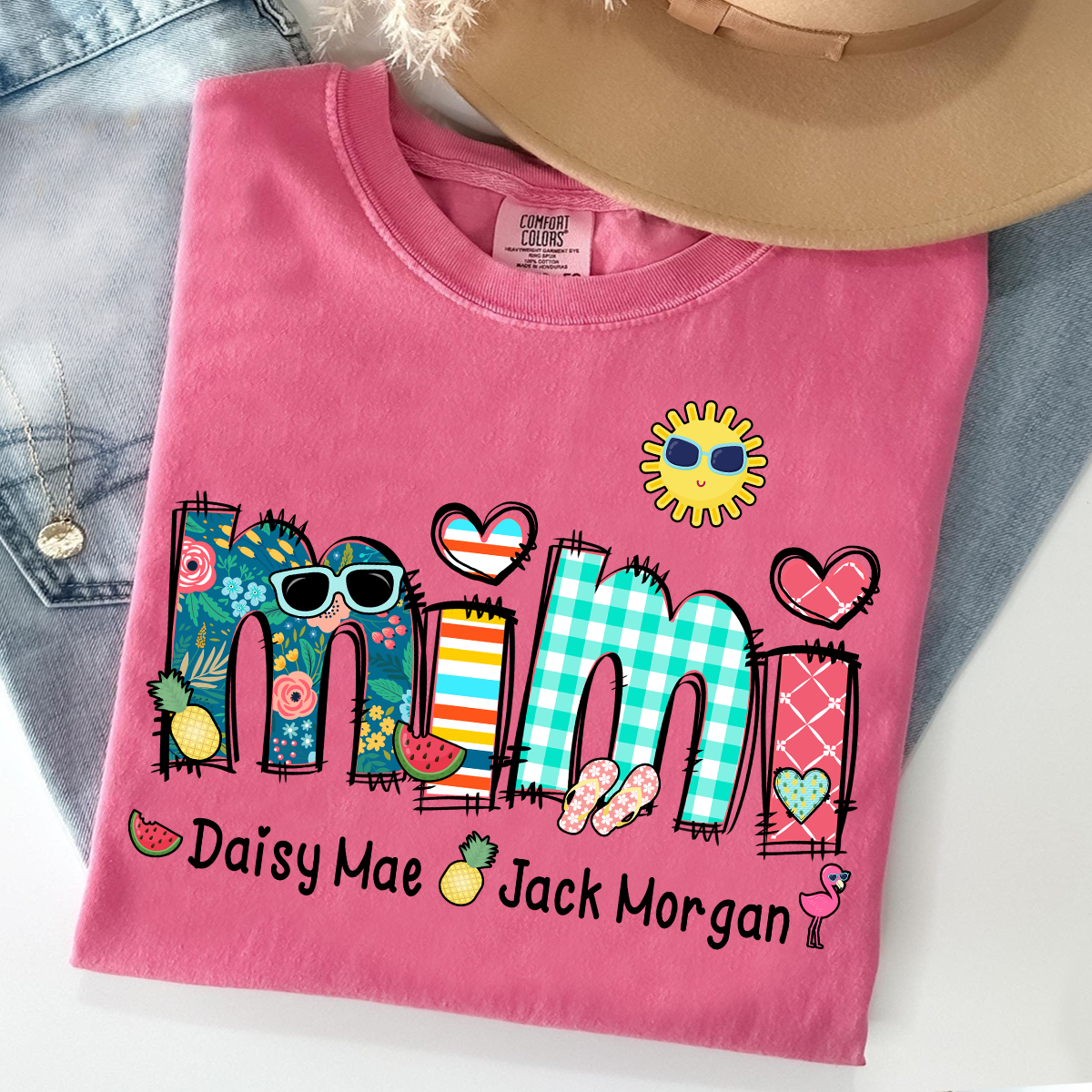 Comfort Colors® Personalize Mimi Summer 2026 Shirt, Custom Grandma And Grandkids Shirt, Gifts For Grandma Shirt