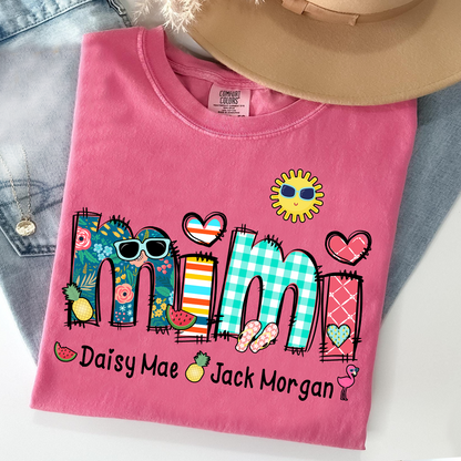 Comfort Colors® Personalize Mimi Summer 2026 Shirt, Custom Grandma And Grandkids Shirt, Gifts For Grandma Shirt