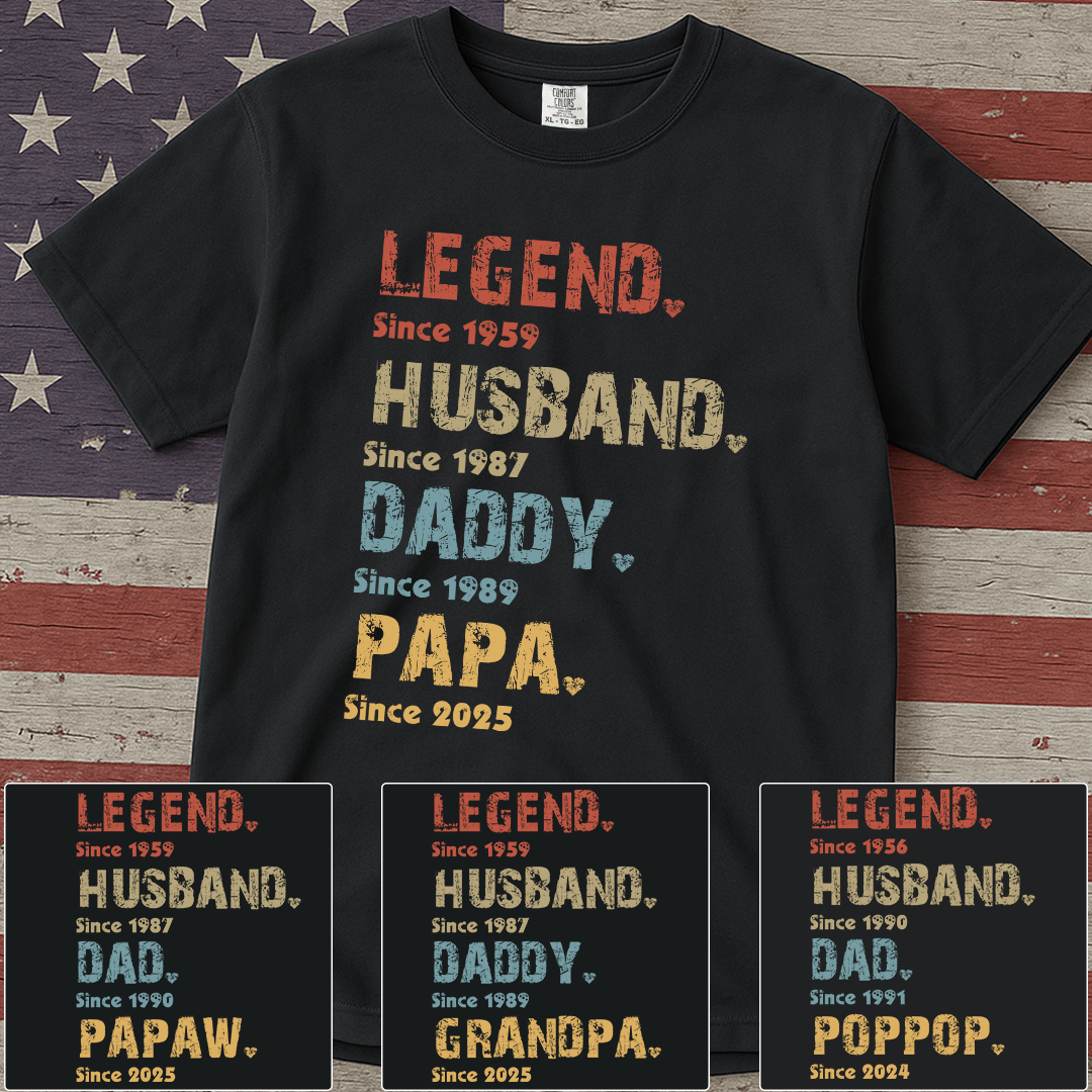 Legend, Husband, Dad And Papa Since - Family Personalized Custom