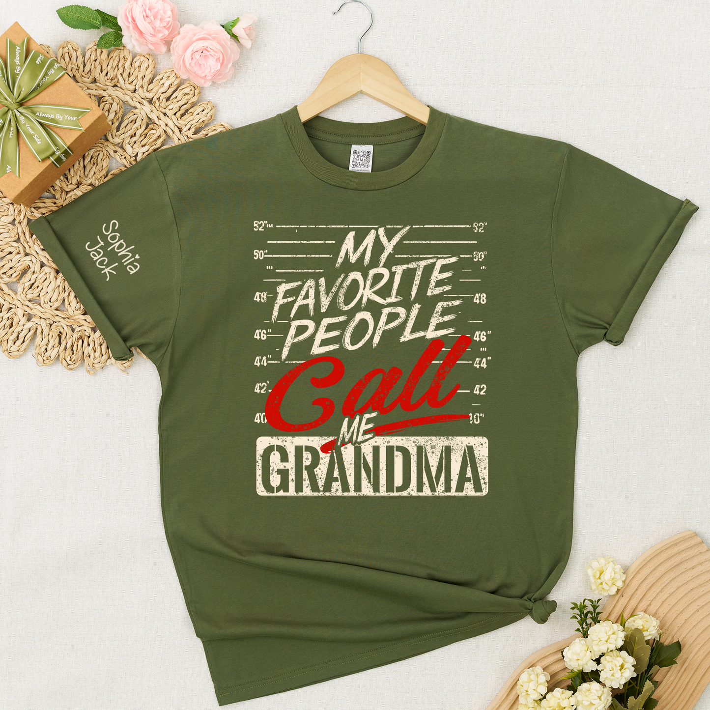 Personalized Grandma Shirt My Favorite People Call Me Grandma Custom Kids Names T Shirt Gift for Nana Mimi Gigi Mother Birthday Family Matching Tee
