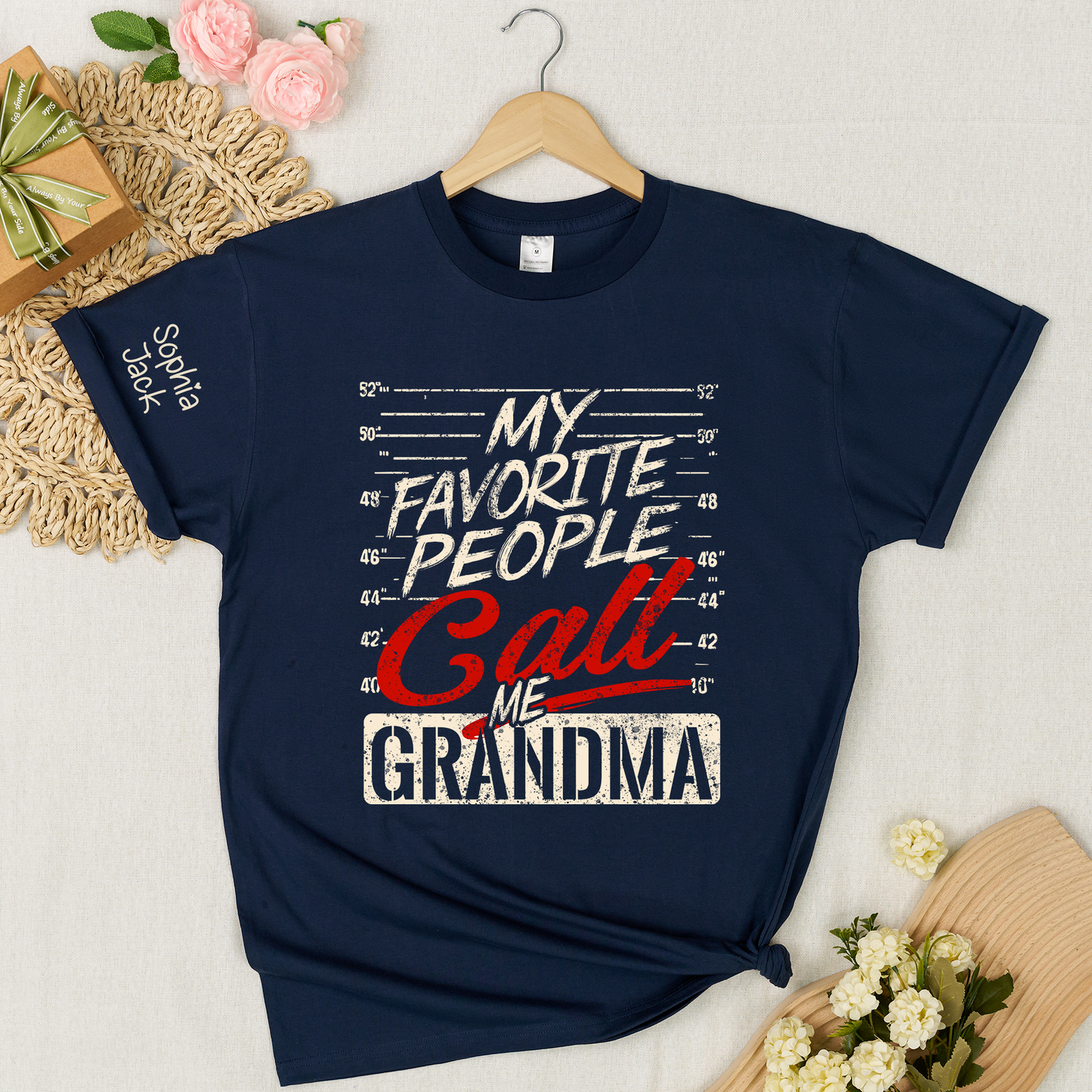 Personalized Grandma Shirt My Favorite People Call Me Grandma Custom Kids Names T Shirt Gift for Nana Mimi Gigi Mother Birthday Family Matching Tee