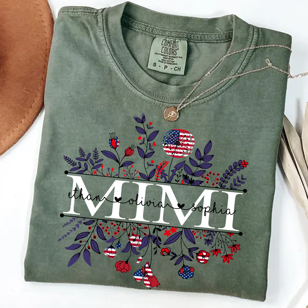 Comfort Colors® -Wildflowers American Flag Mimi And Grandkids