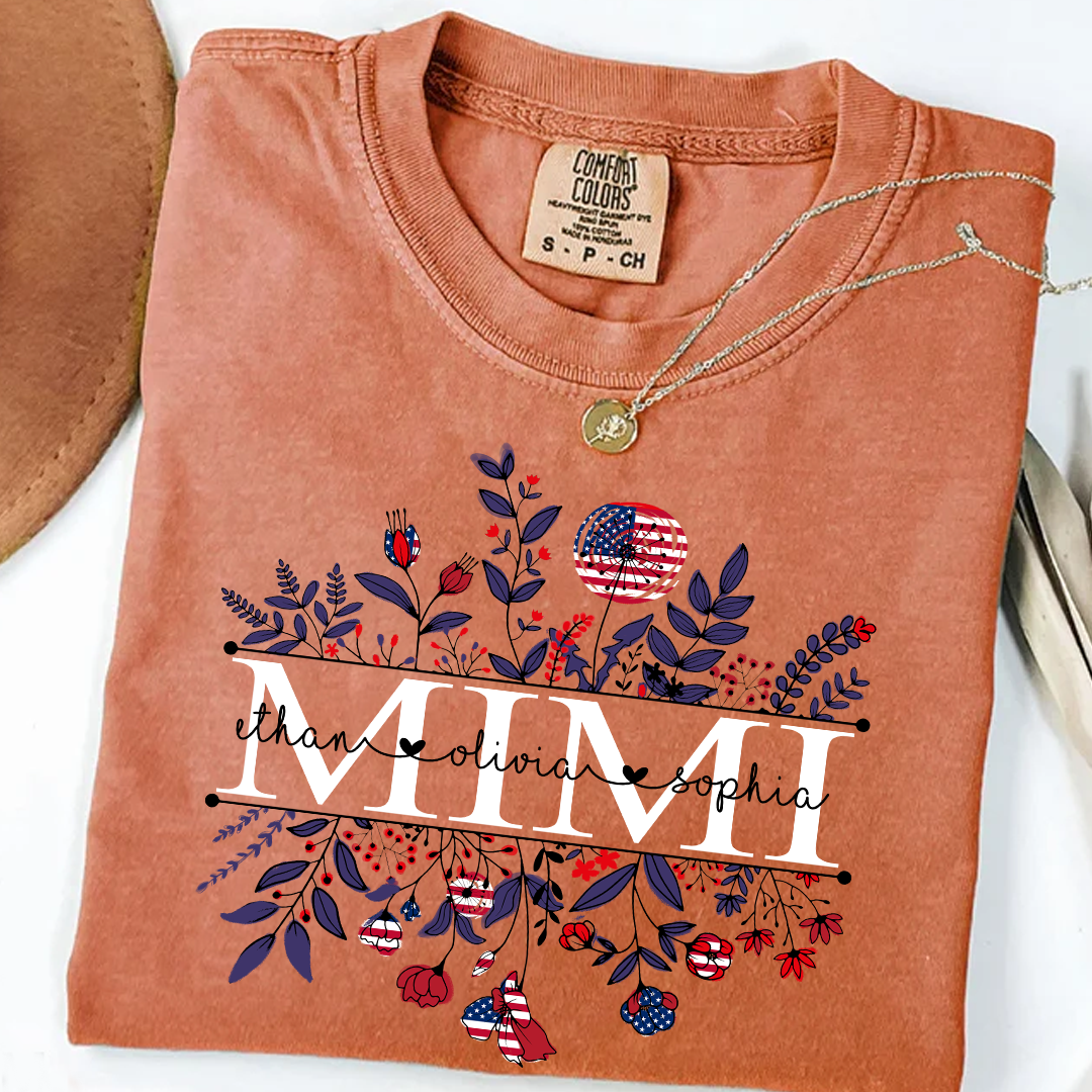Comfort Colors® -Wildflowers American Flag Mimi And Grandkids