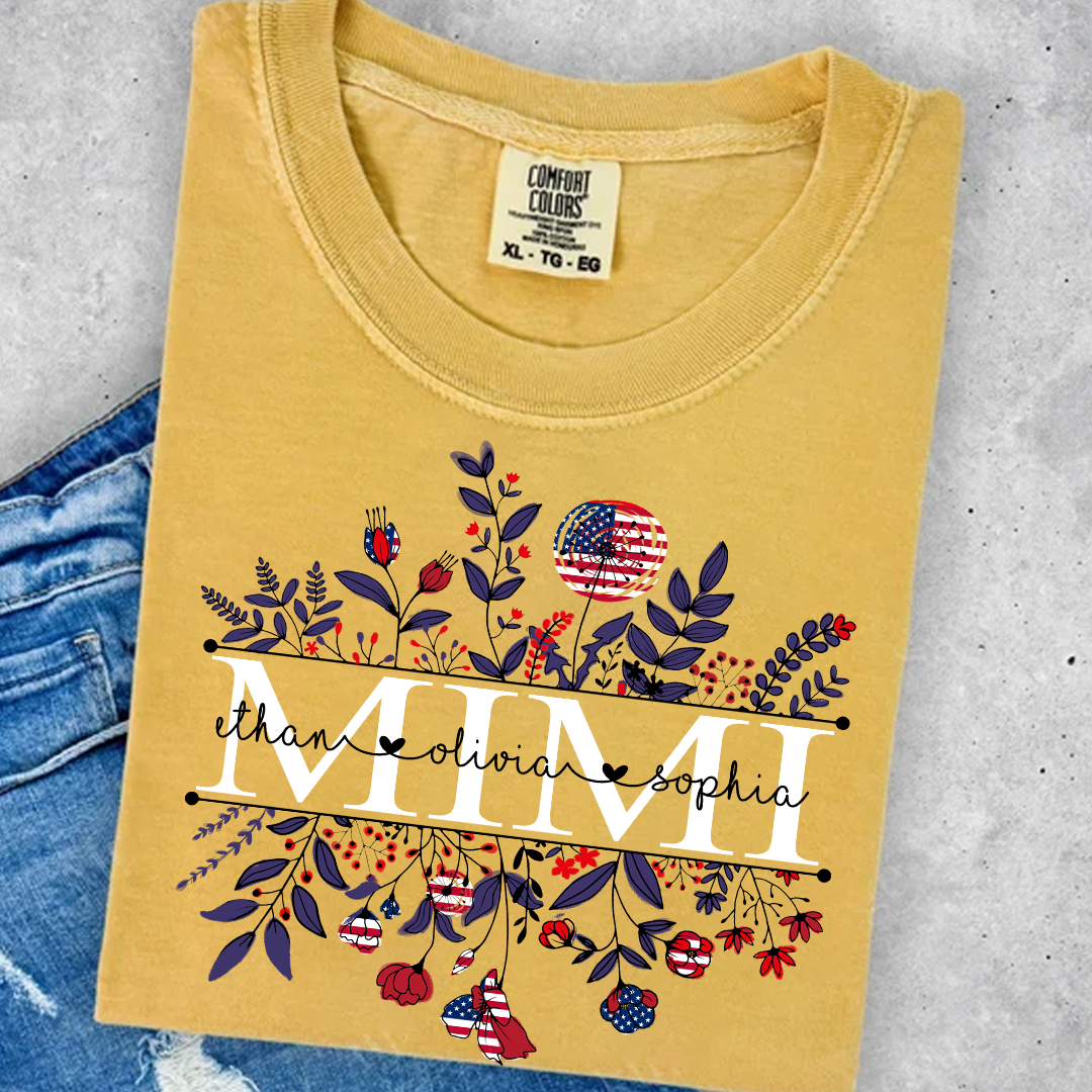 Comfort Colors® -Wildflowers American Flag Mimi And Grandkids