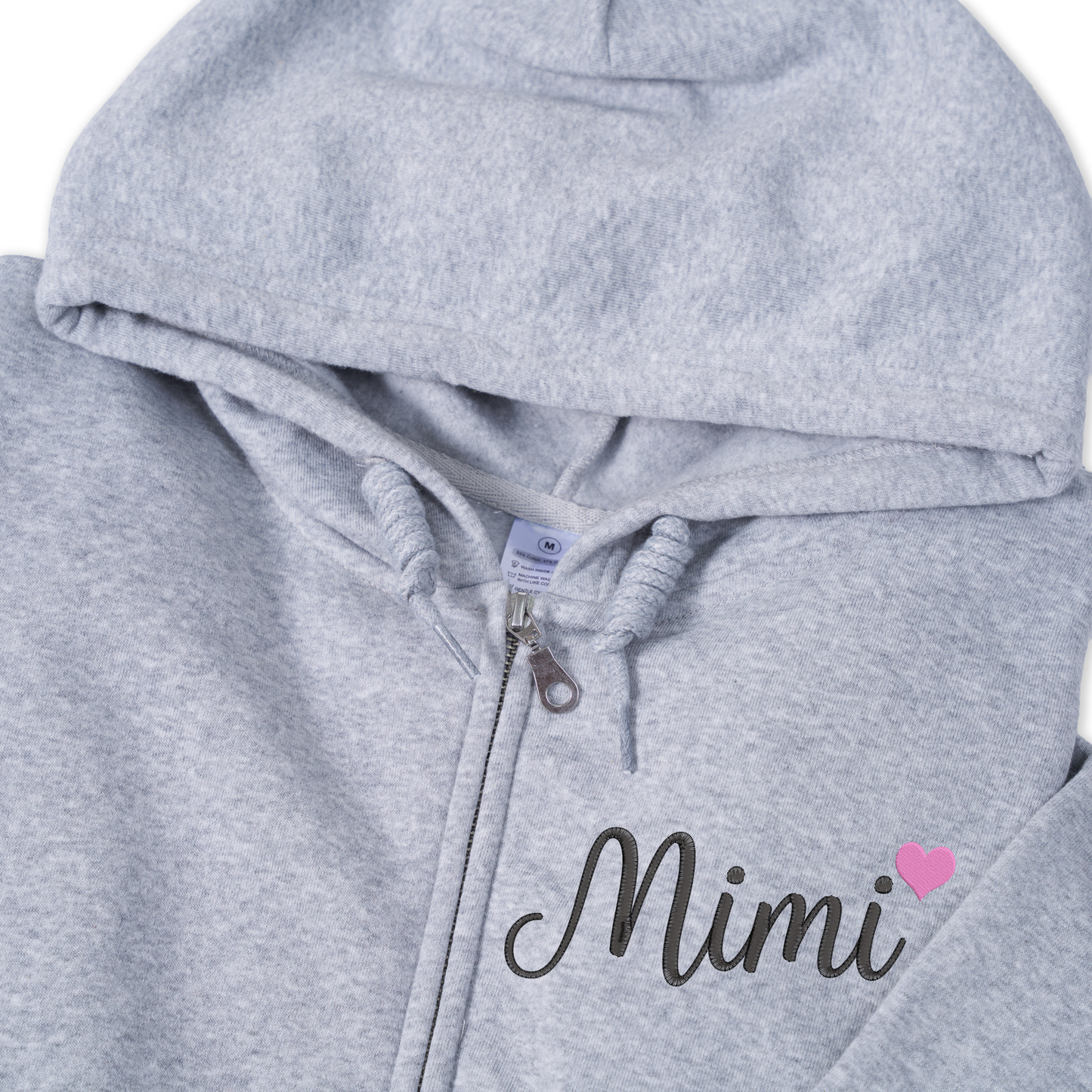 Personalized Mimi Embroidered Zip Hoodie, Custom Grandma Name with Kids Names on Sleeve, Full Zip Hooded Sweatshirt for Women, Cozy Family Wear for Mother Day Birthday Holidays