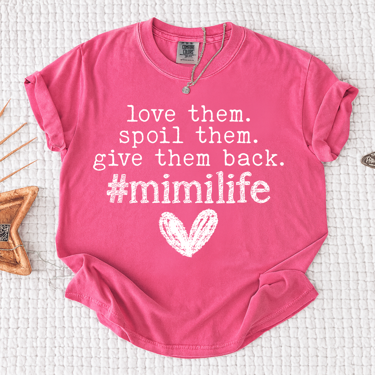 Comfort Colors Mimi Life T Shirt Funny Grandma Shirt Love Them Spoil Them Give Them Back, Gift for Mimi Nana Grandma Mothers Day