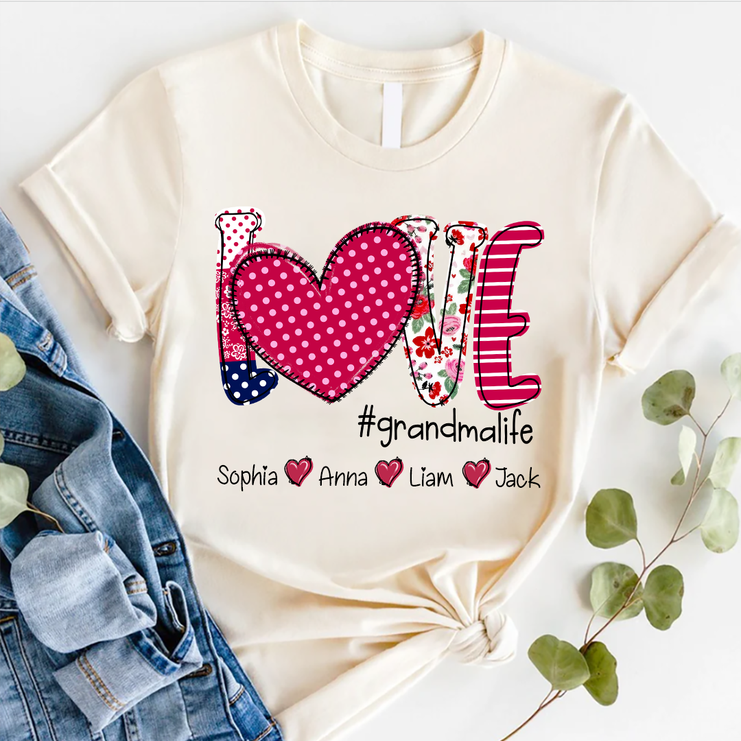 Valentine's Heart Day Custom Grandma And Kids LTP01