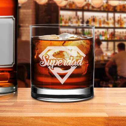 Super Dad - Daddy And Kids Whiskey Glass