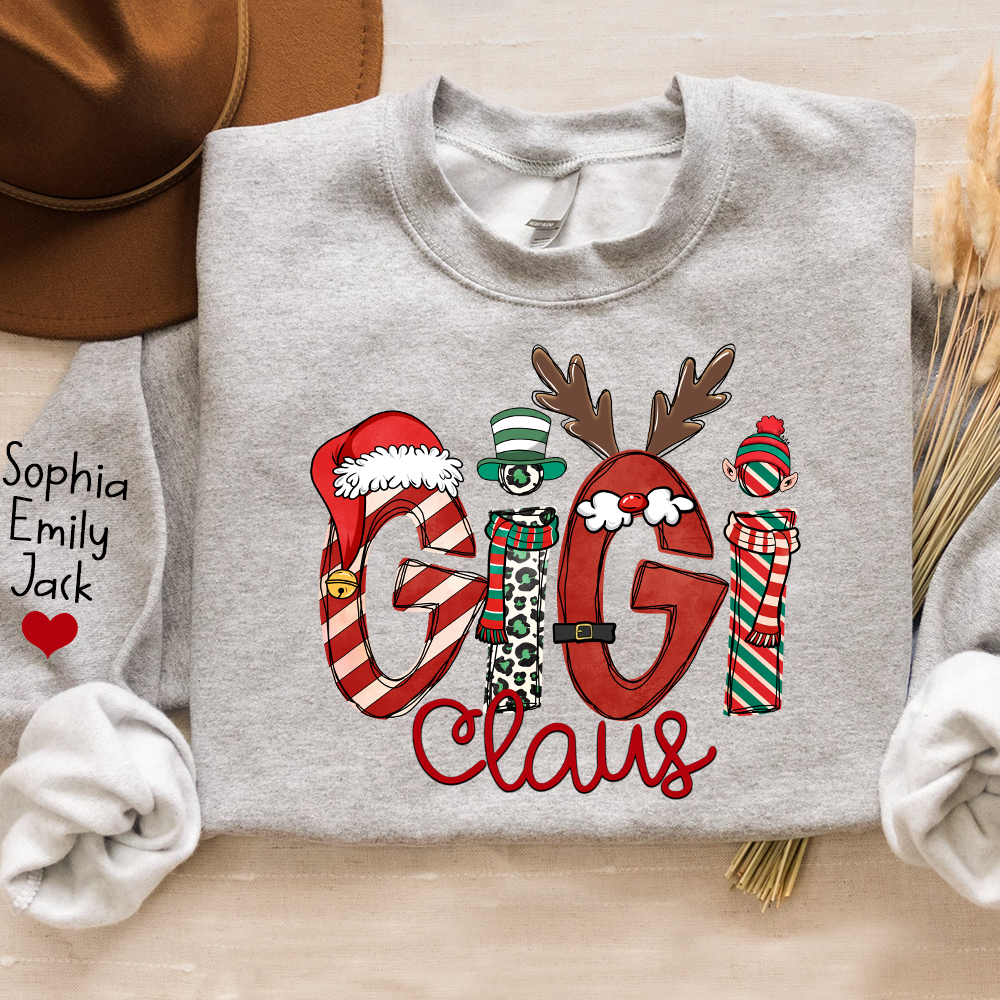 Custom Christmas Gigi Claus Sweatshirt, Gift For Gigi Claus And Kids 2025