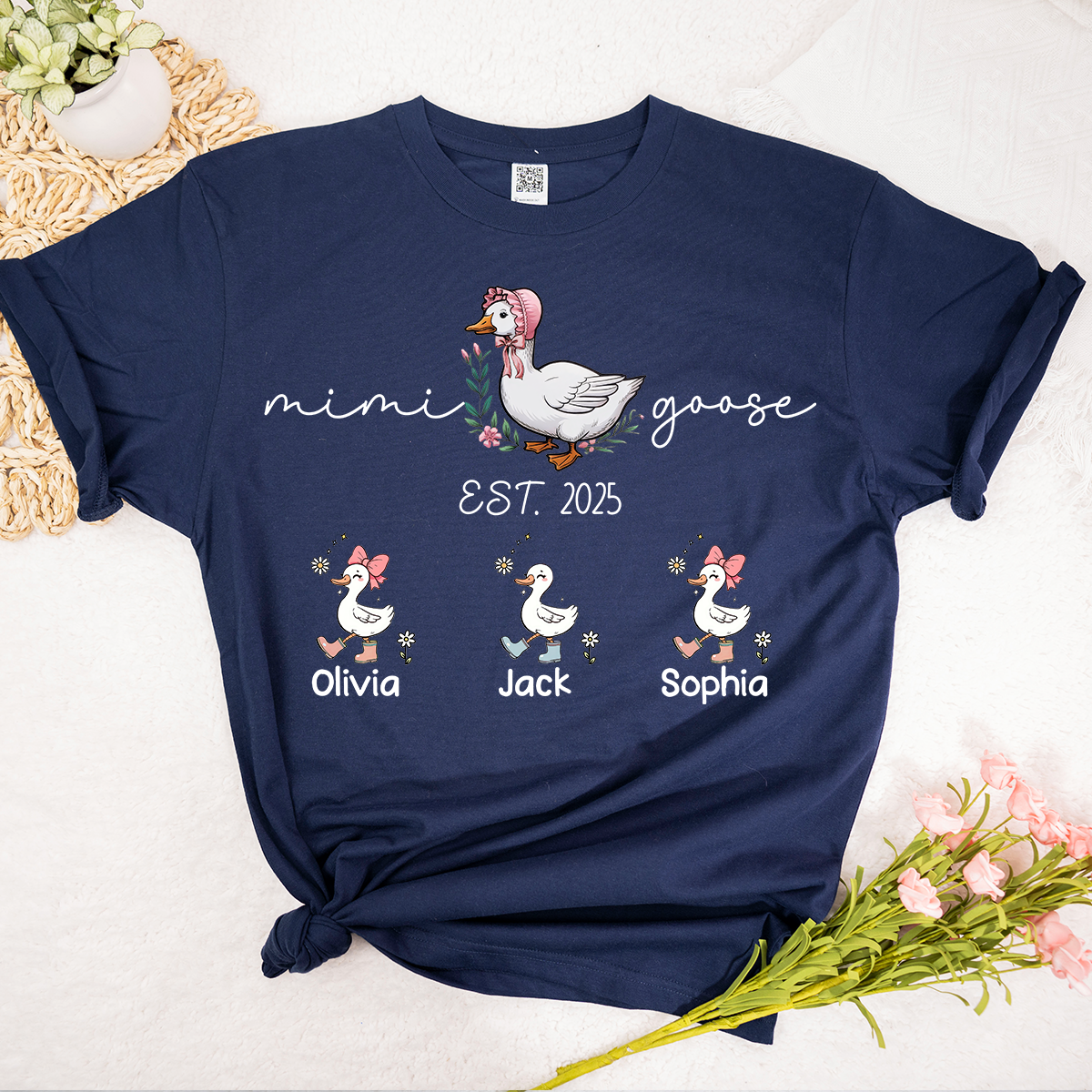 Custom Mimi Goose Est Shirt, Personalized Nickname And Grandkids, Gift For Mother's Day