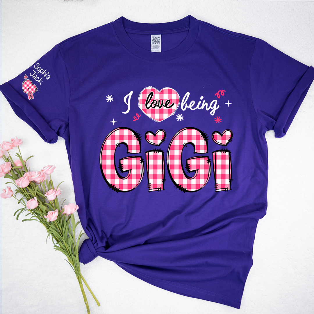 I Love Being Gigi Design T-shirt, For Gift Grandma And Kids
