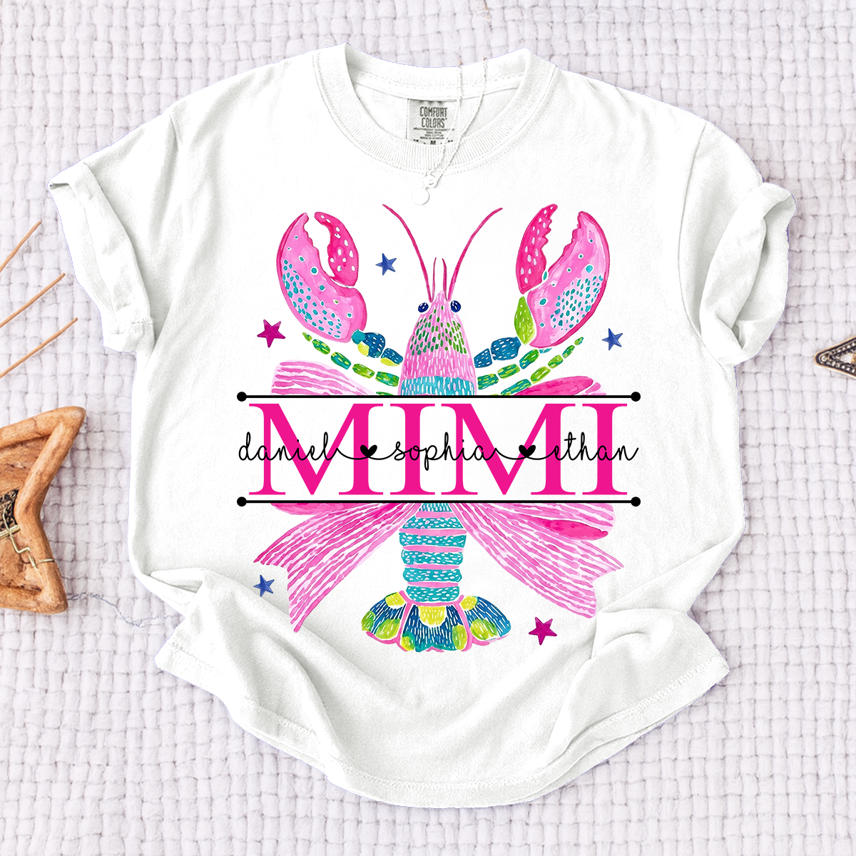 Comfort Colors® Mimi Lobster Family Name Shirt, Unique Personalized Crab T-Shirt for Grandma, Lobster Summer Graphic Top