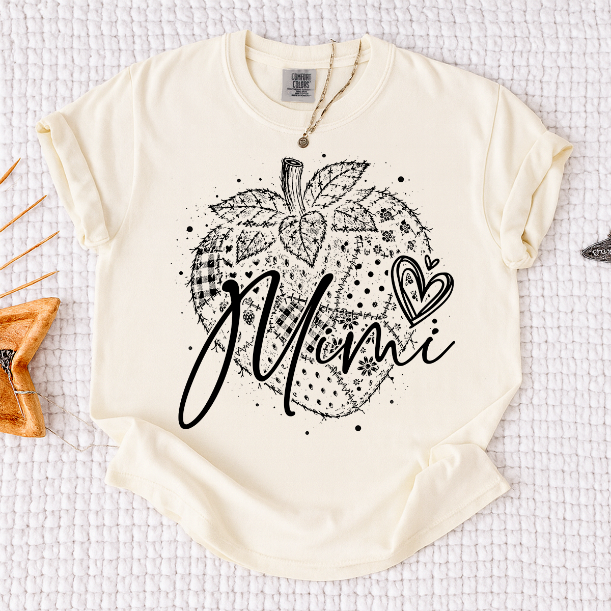 Comfort Colors® Custom Mimi Shirt with Fruit Design, Personalized Grandma or Mom Tee, Unique Name Graphic Shirt for Women