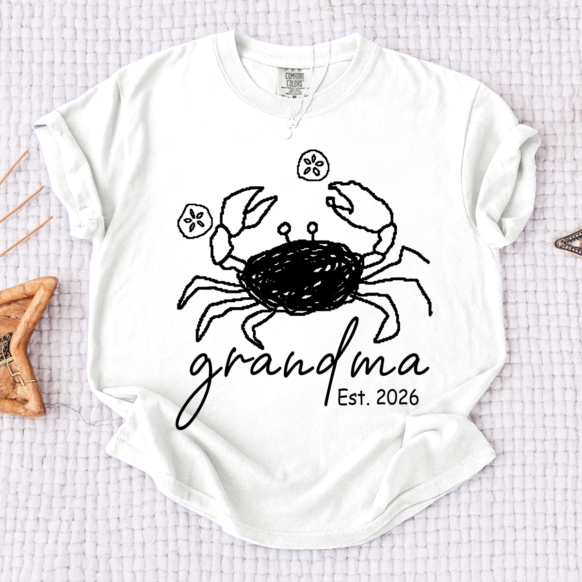 Grandma Summer Vibes Crab Shirt, Coastal Grandma T Shirt, Funny Beach Grandma Graphic Tee, Summer Vacation Gift for Grandma