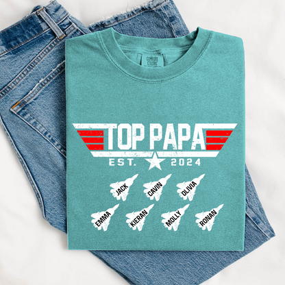 Comfort Colors® Custom Top Papa And Grandkids American 2026 T-Shirt