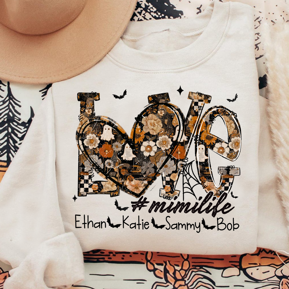 Love Mimi Life Halloween Sweatshirt Outfit for Grandma And Kids