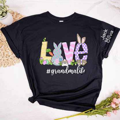 Personalized Love Grandma Life Bunny Easter T-Shirt