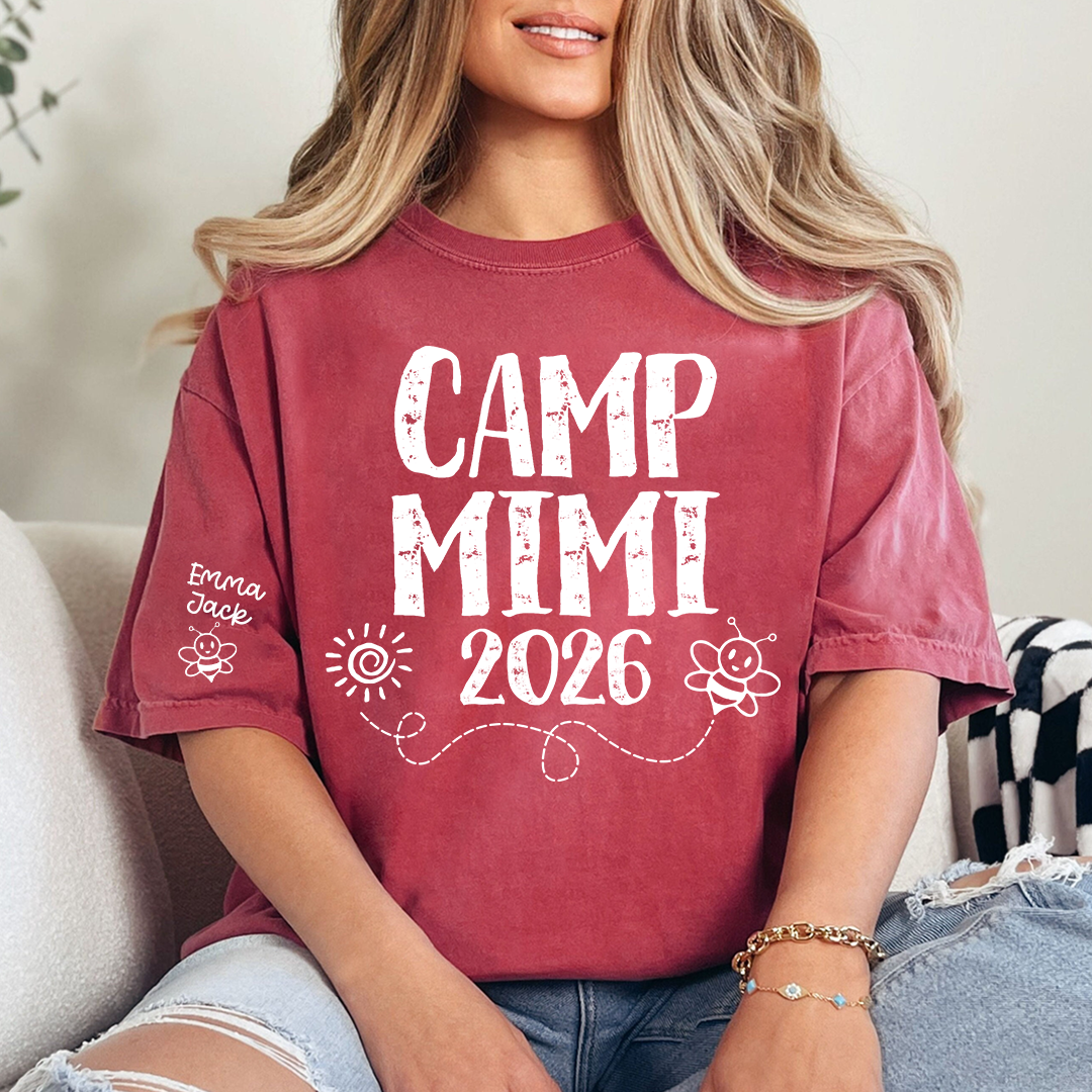 Mimi Camp Graphic Tee Perfect for Grandma’s Summer Camp, For Gift Grandma And Kids