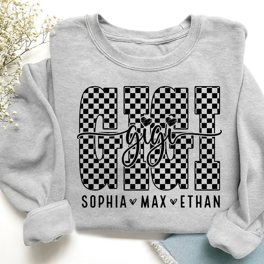 Gigi Style Checkered Bible Set, Customized Gift for Grandma and Grandchild