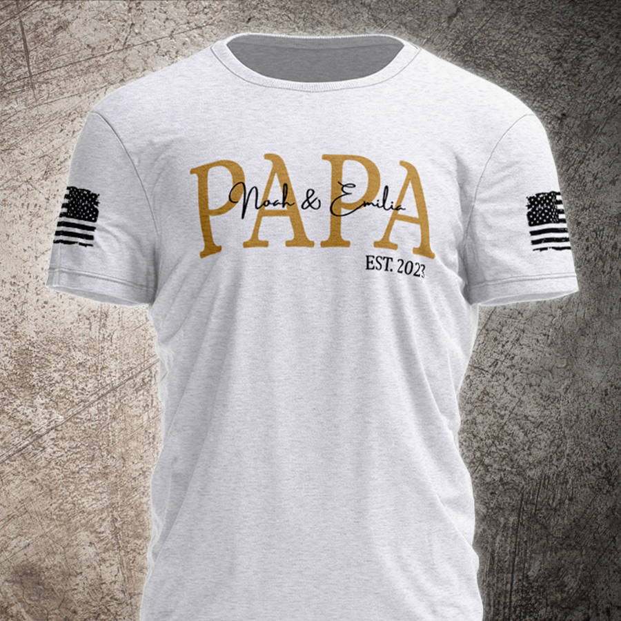 Custom Papa Est With Grandkids Father's Day TH