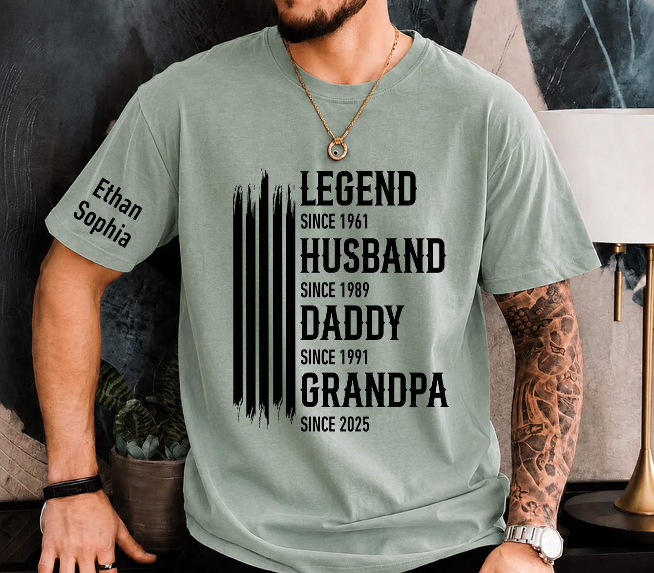 Legend Husband Dad Grandpa T-Shirt – Personalized Custom Names Gift for Father Papa Birthday Fathers Day
