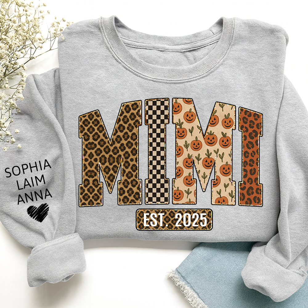 Pumpkin Leopard Mimi Gifts, Custom Gifts for Mimi Est And Kids
