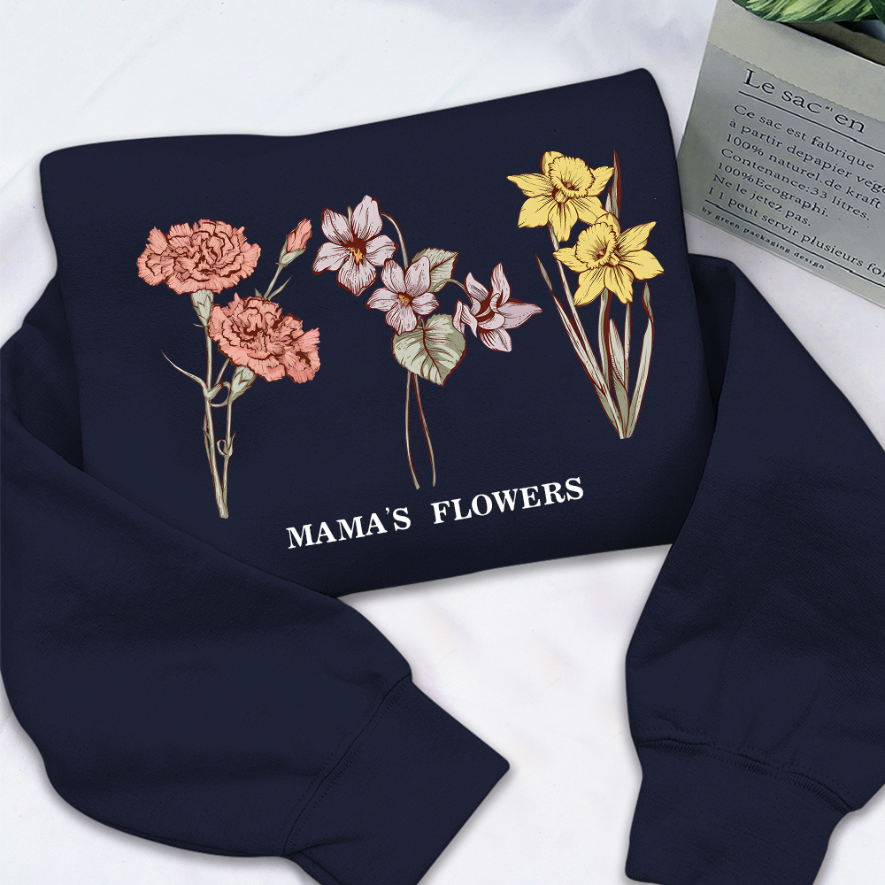 Custom Birth Month Sweatshirt Birth Flower Sweater, Birth Flower Shirt, Grandma's Garden, Personalized Sweatshirt