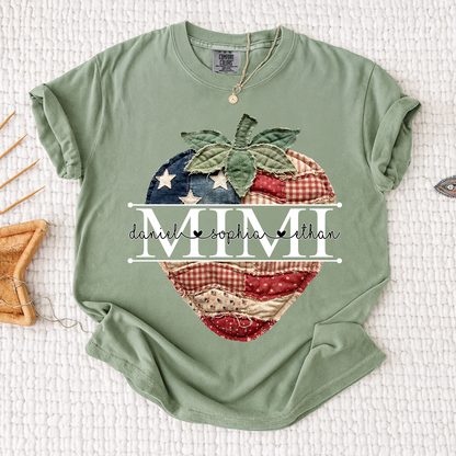 Comfort Colors® Custom Mimi Strawberry Shirt, Patriotic 4th of July Grandma Gift