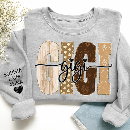 Autumn Floral Bible Sweatshirt with Flowers, Custom Nicknames for Grandma and Kids