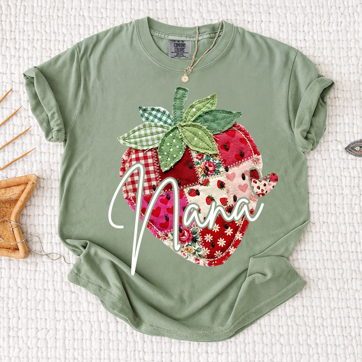 Comfort Colors® Customized Mimi Shirt with Names, Sweet Strawberry Spring Grandma Gift