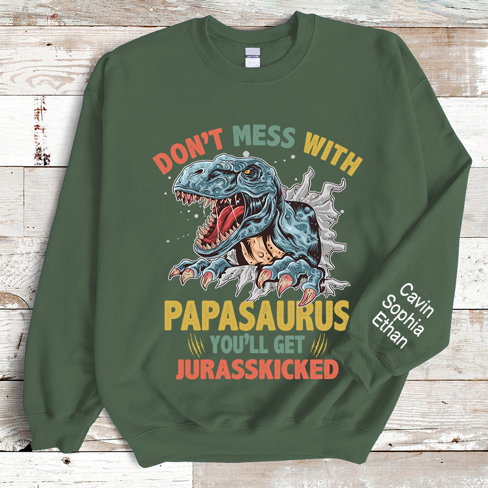 Papa Saurus And Grandkids Sweatshirt