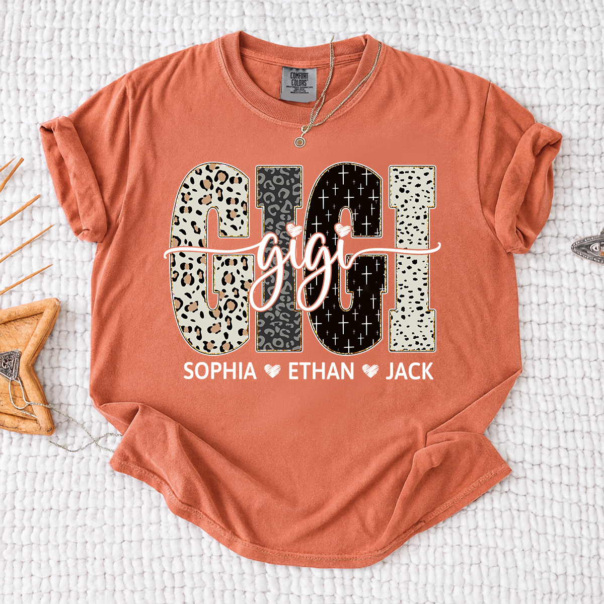 Comfort Colors® Bible Style Design, Custom Gift For Gigi And Her Grandchildren