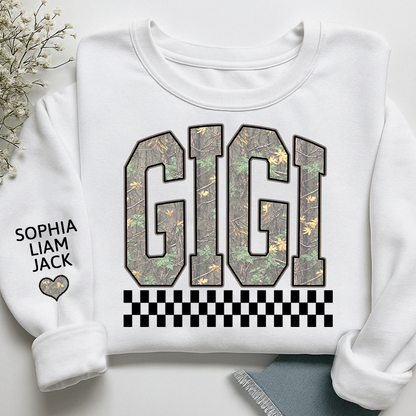 Personalized Gigi Sweatshirt, Modern Block Letter Grandma Crewneck