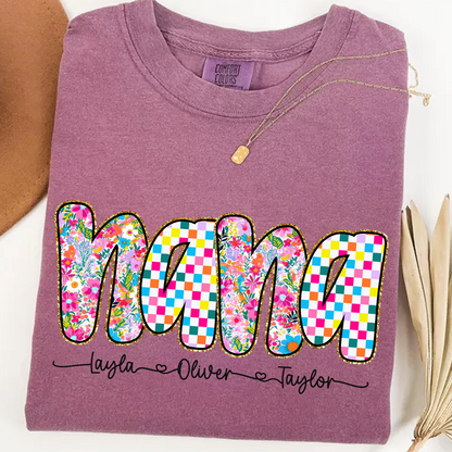 Comfort Colors® Nana Art Trend Shirt, Custom Grandma With Grandkids, Gift for Grandma