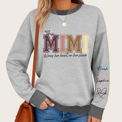 This Mom Wears Her Heart On Her Sleeve, A Gift For A Loved One Sweatshirt Mix Sweatshirt MIX