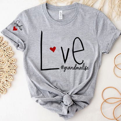 Personalized Love Grandma Life Heart, Custom Nicknames for Grandma and Kids