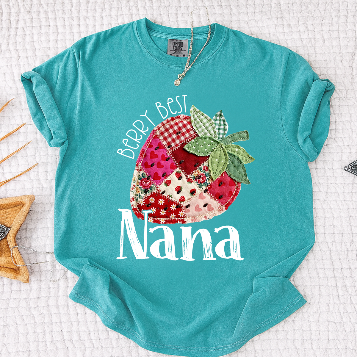 Comfort Colors® Berry Best Nana Shirt, Cute Strawberry Patchwork Design for Grandmother Gift