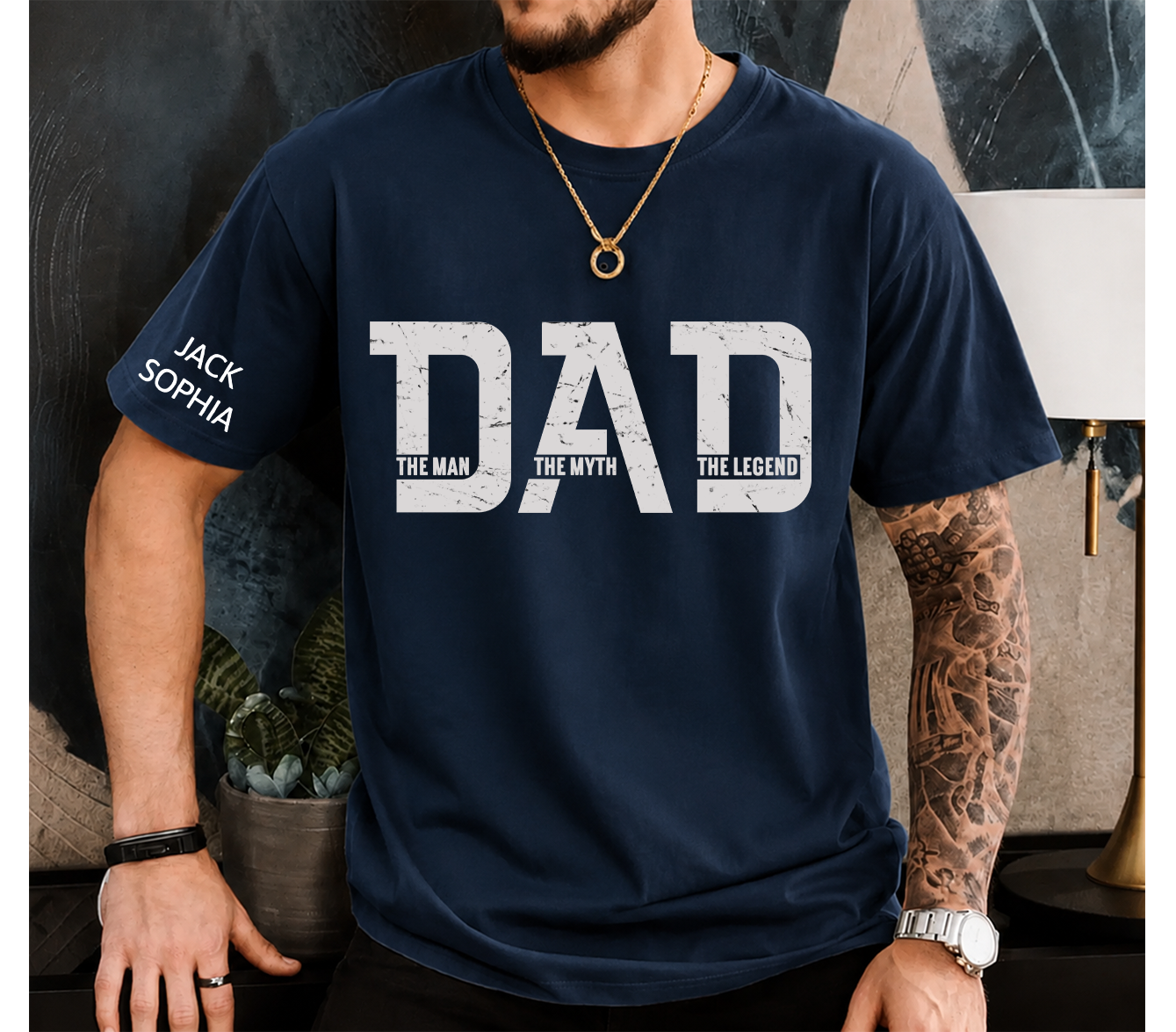 Personalized Dad Shirt The Man The Myth The Legend Custom Kids Names Gift for Dad