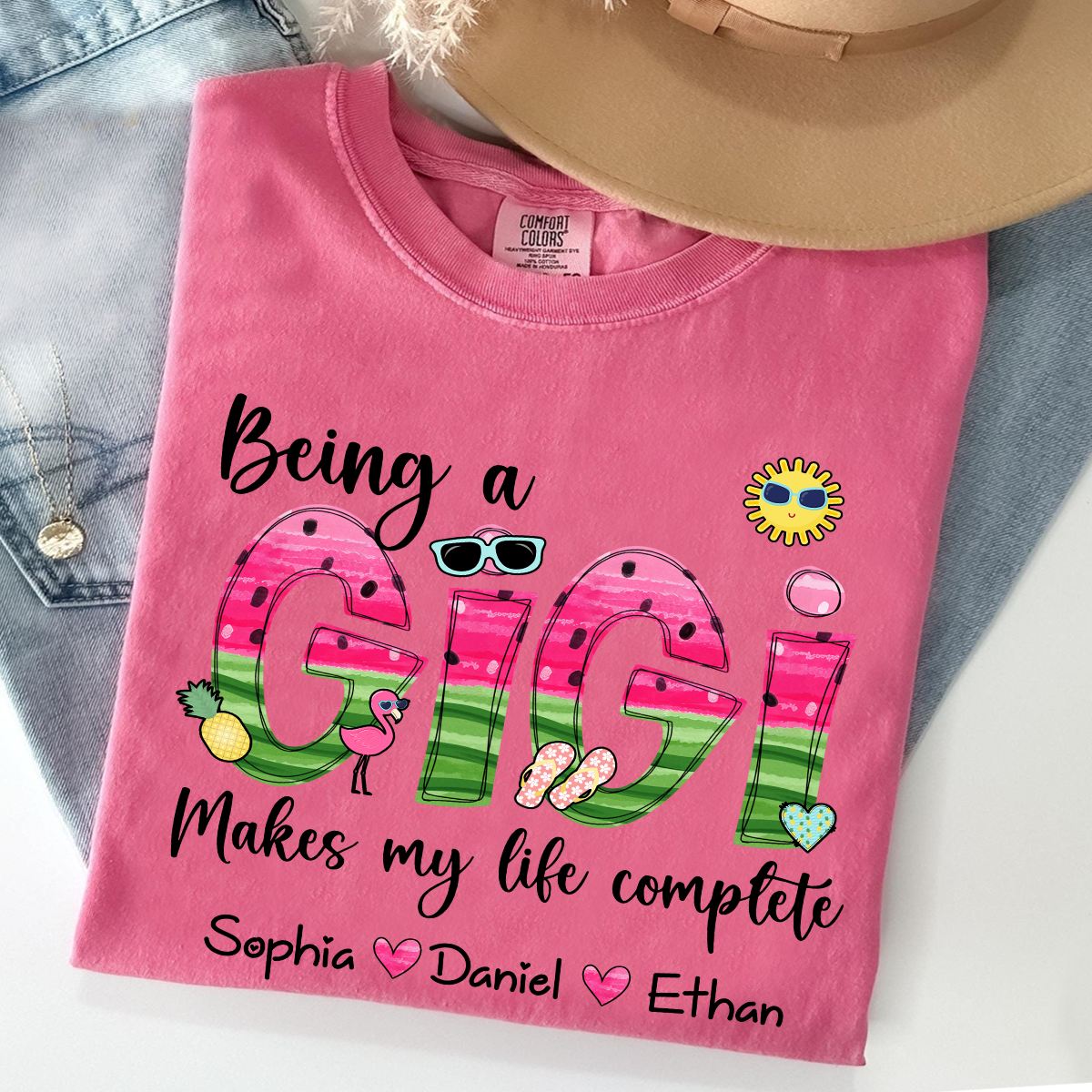 Comfort Colors® Custom Being A Mimi Makes My Life Complete Watermelon T-Shirt